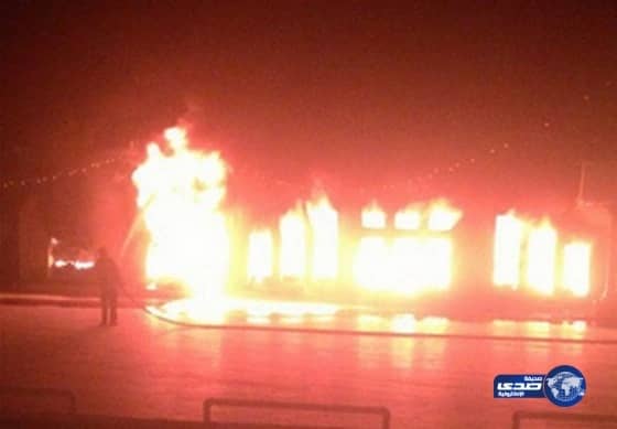 اخماد حريق بقصر افراح بمحافظة الغزالة بحائل