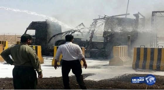 حريق شاحنة يعطِّل المسافرين في منفذ الرقعي