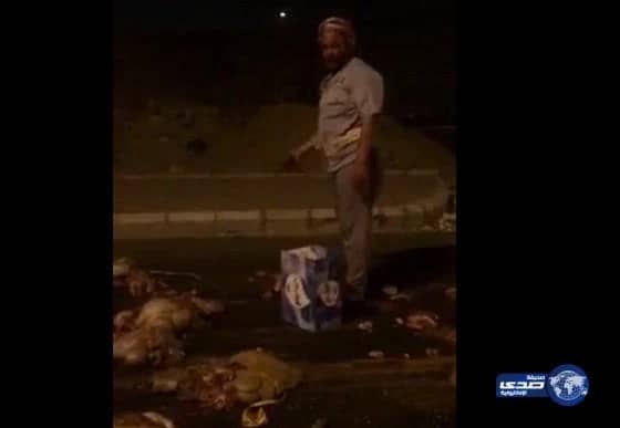 بالفيديو:مواطن يوثق وافد يقوم بالتقاط (الكـــرش) بـ معيصم مكة المكرمة !