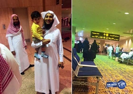 بالصور: أهالي تبوك عالقين بمطار الدمام