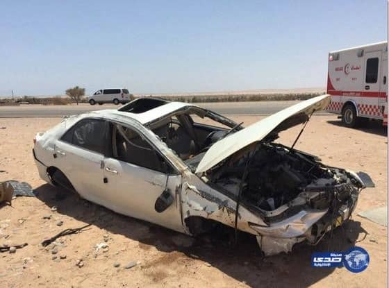 حادث إنقلاب على طريق شرما قيال يسفر عن إصابه