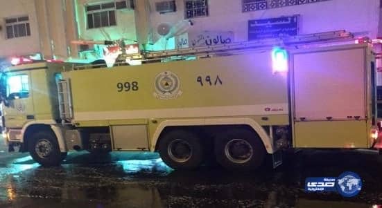 اختناق سيدة مسنّة بعد حريق مبنى سكني بالمدينة