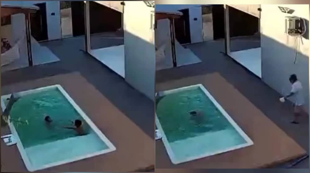 والد ينقذ طفليه من الغرق في اللحظة الأخيرة.. فيديو