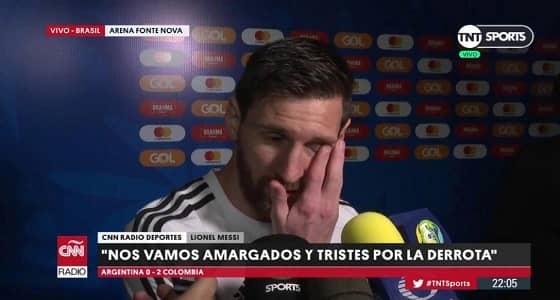 ميسي: " آسف على الخسارة ولن نستمر بالبكاء والندب على أنفسنا "
