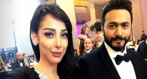 بسمة بوسيل تعلق على مرض زوجها " تامر حسني "