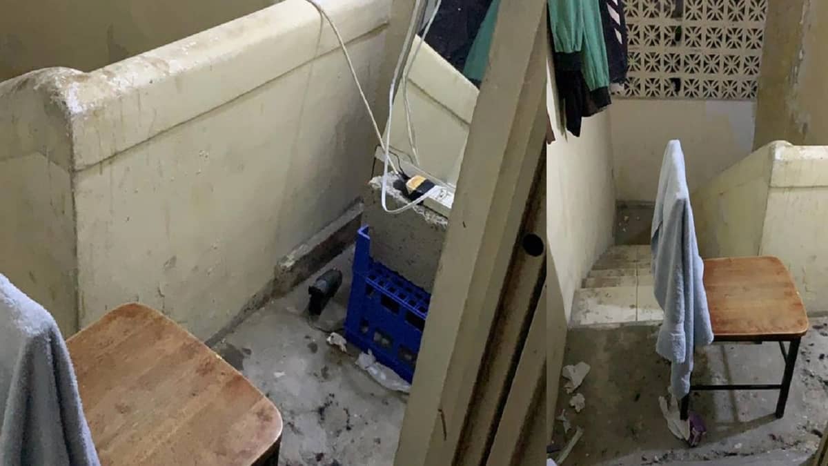 هروب عامل حوّل أحد ممرات بناية إلى صالون حلاقة بالدمام (صور)