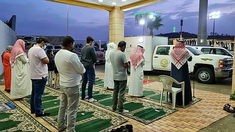 هيئة الأمر بالمعروف تشارك بالمصلى المتنقل في مهرجان عروس الباحة