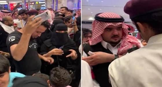 بالفيديو.. تدافع الرجال والنساء على الأمير عبدالعزيز بن فهد بمول الرياض