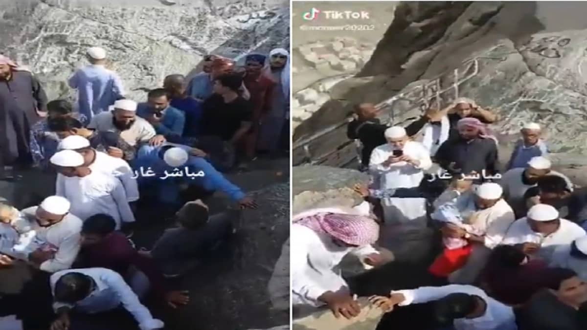 بالفيديو .. أشخاص يتجمهرون أمام "غار حراء" بدون إجراءات وقائية من كورونا