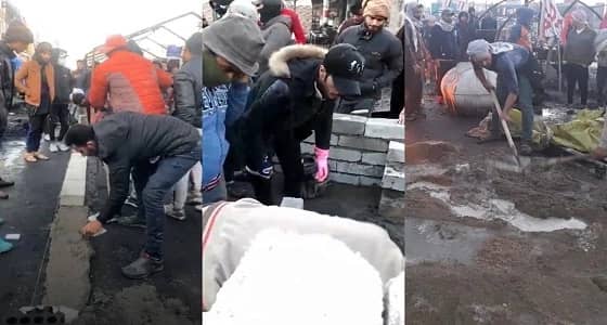 الإصرار في صورة..المتظاهرون العراقيون يبنون بيوتًا للاعتصام ردًا على حرق خيامهم