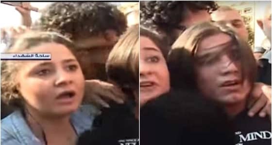مراسلة تلفزيونية تدافع عن شاب لبناني وتمنع الشرطة من اعتقاله (فيديو)