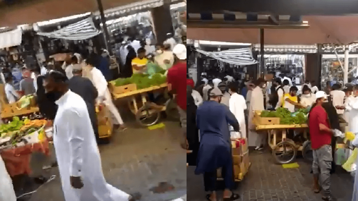 شاهد.. همجية وتكدس من العمالة داخل سوق باب مكة