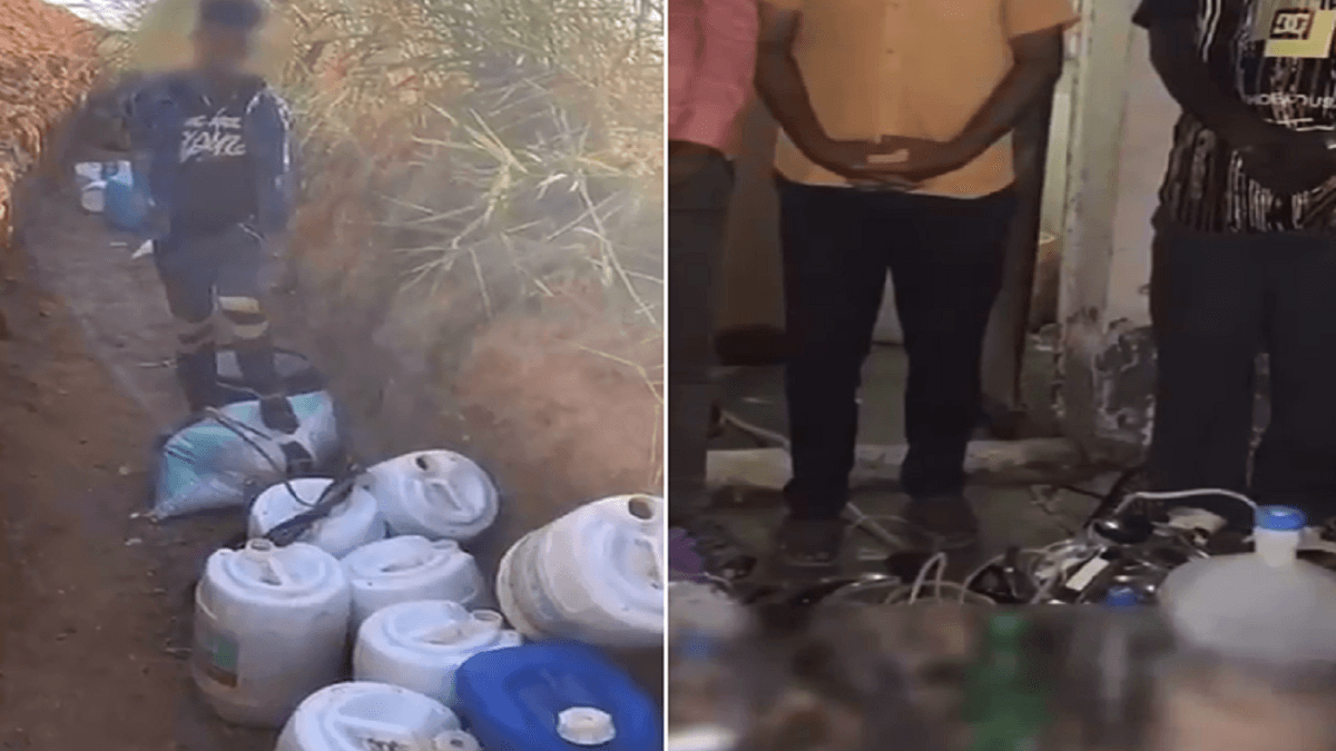 بالفيديو.. مداهمة 5 مصانع للخمور في الجوف