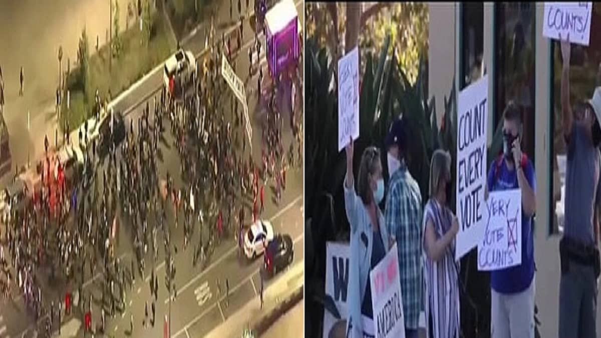 مظاهرات متبادلة بين مؤيدي "ترامب وبايدن" بعد دعاوى وقف فرز الأصوات