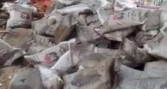 بالفيديو.. كميات كبيرة من الأرز الصالح للإستهلاك في الصرف الصحي لجزيرة فرسان