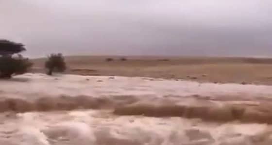 بالفيديو.. لحظة تدفق سيل «حوطة بني تميم» بالرياض