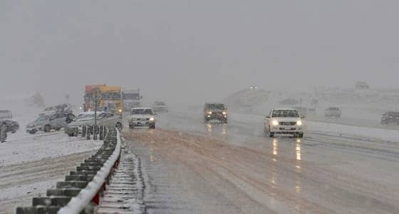 صقيع وثلوج في الحدود الشمالية لـ 4 ساعات